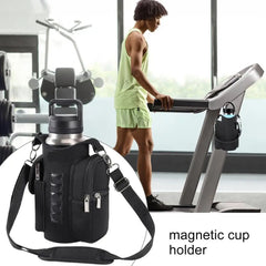 Magnetic Water Bottle Holder with Phone Pocket & Strap